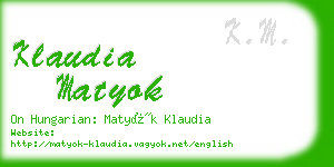 klaudia matyok business card